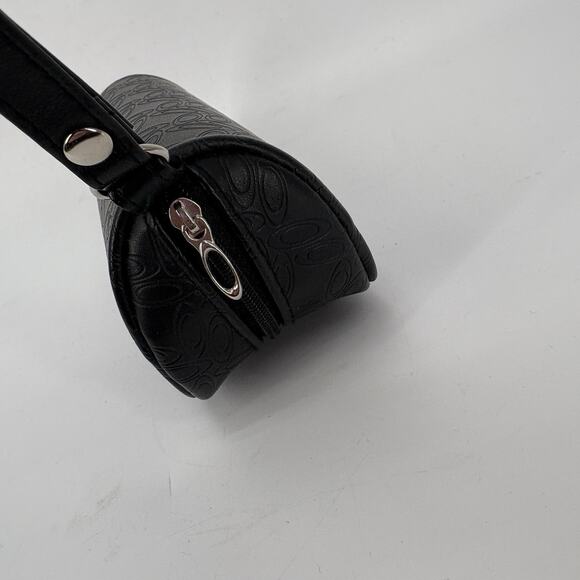 Oakley Sunglasses Case Only Black All Over Logo Zipper Soft Shell Leather Pouch - Picture 3 of 7